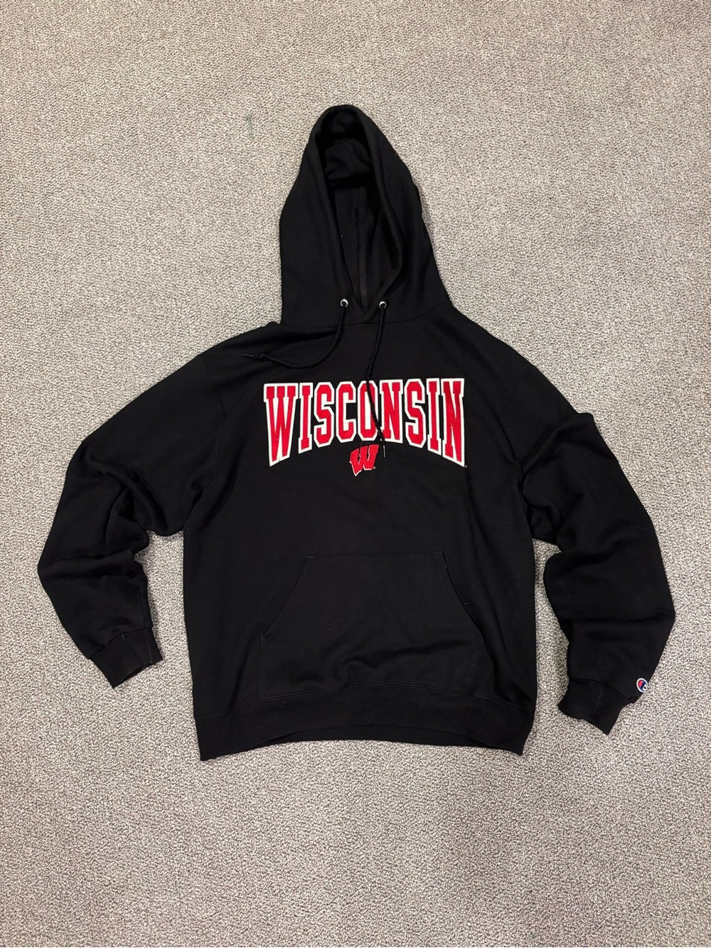 Black Wisconsin Pullover Hoodie Size M